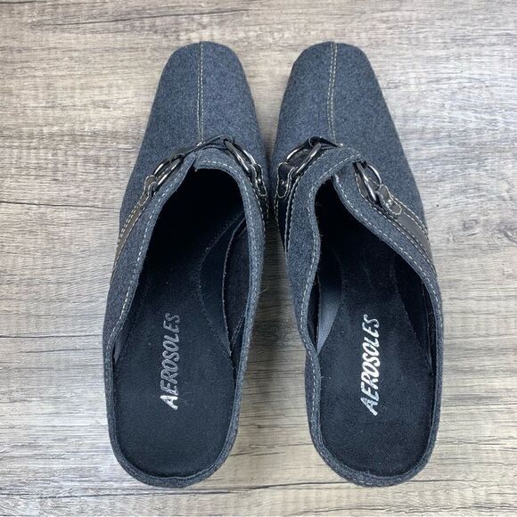 Aerosoles~Women’s~”In A Cinch”~Gray Fabric Upper Mules with Heels Slip On~Size 8 - Picture 7 of 10